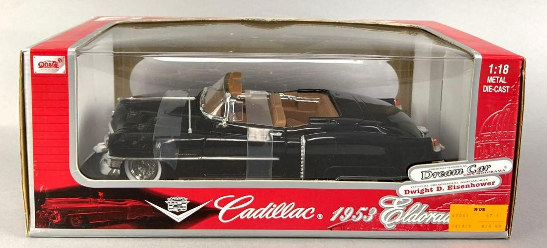 Anson 1953 Cadillac Eldorado Die-Cast Car in Original: Originally Featured as Dream Car GM's Motorama, Official Presidential Automobile of Dwight D, Eisenhower, 1/18th Scale, MIB