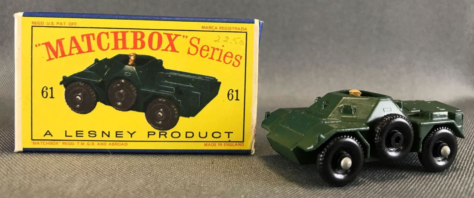 Matchbox No. 61 Army Scout Car die-cast vehicle with (1 of 9)