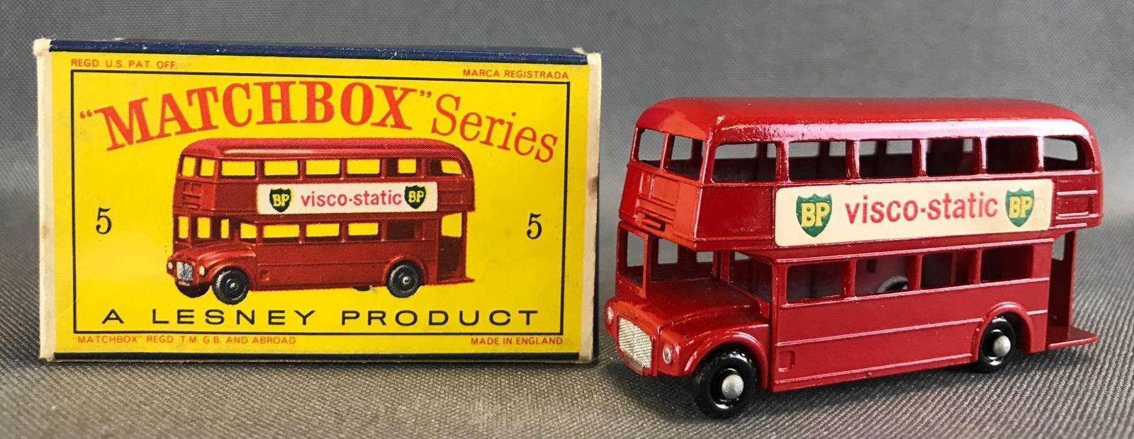 Matchbox No. 5 Routemaster die-cast vehicle with (1 of 9)