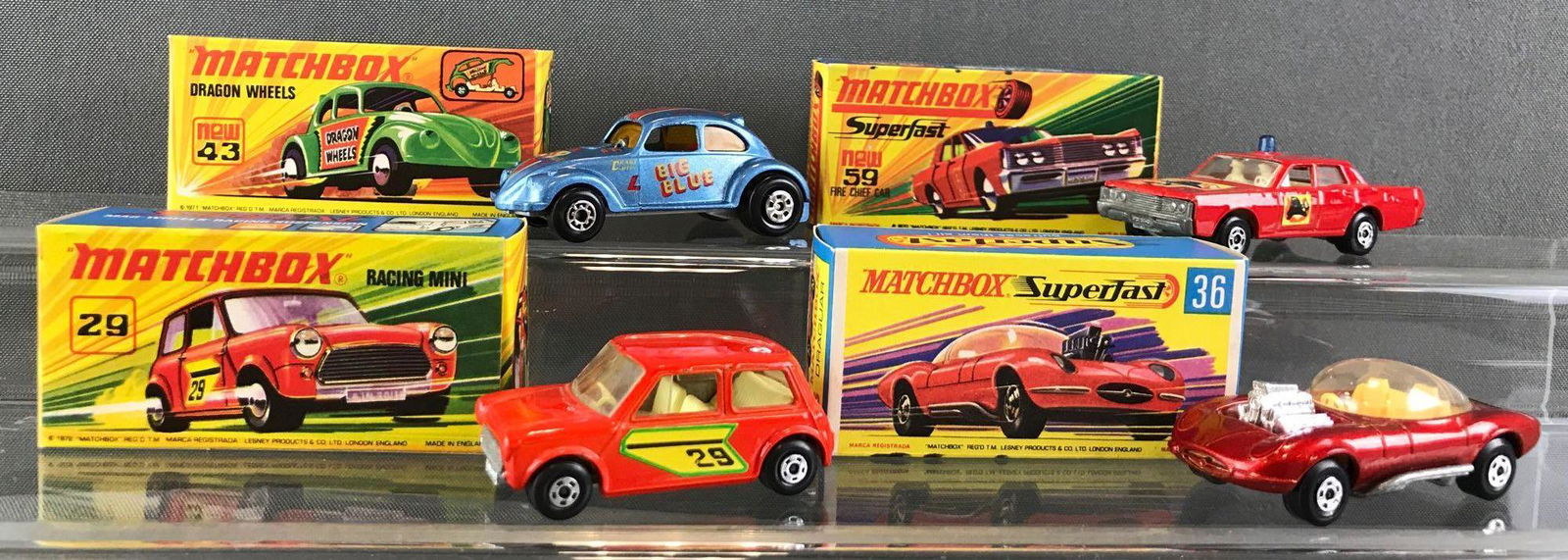 Group of 4 Matchbox Superfast die-cast vehicles with (1 of 9)