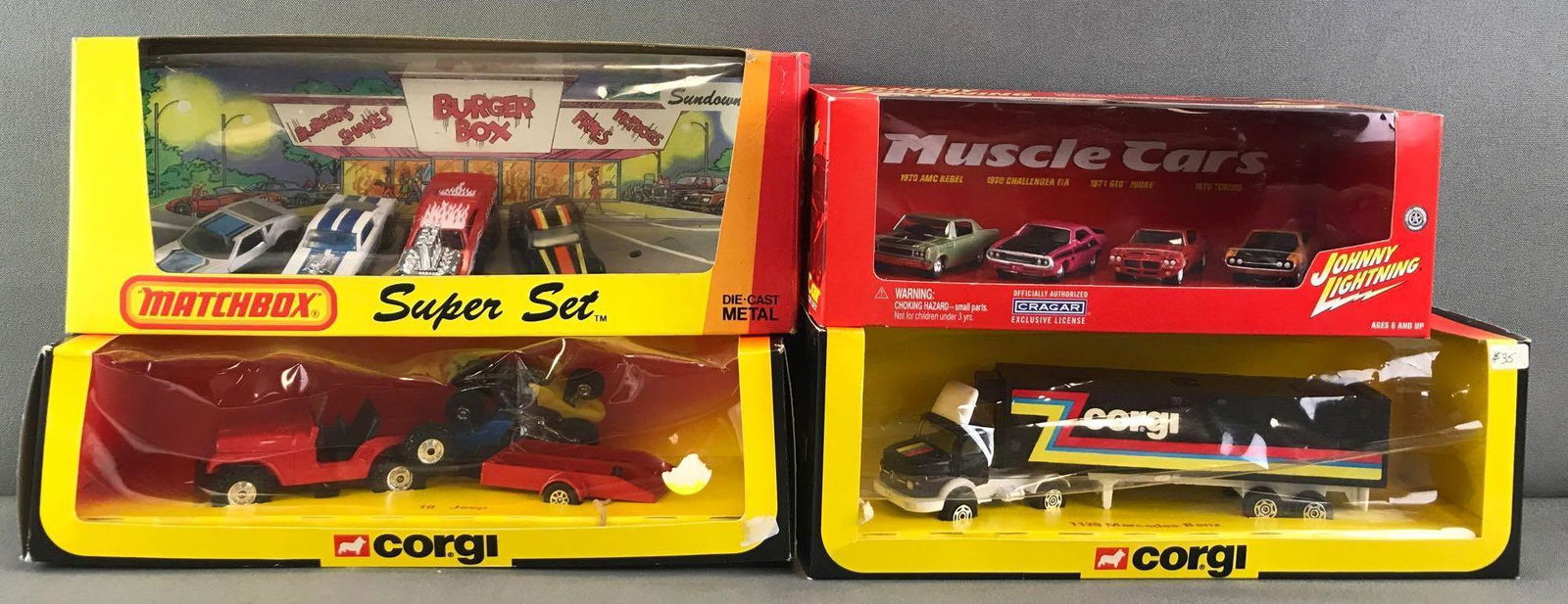 Group of 4 assorted die-cast vehicles/sets in original (1 of 5)