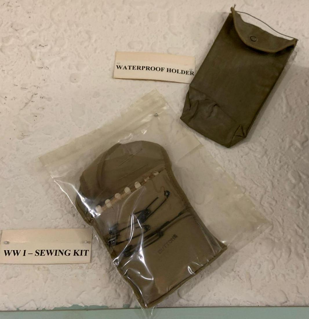 WW1 US Army sewing kit and waterproof holder (1 of 2)