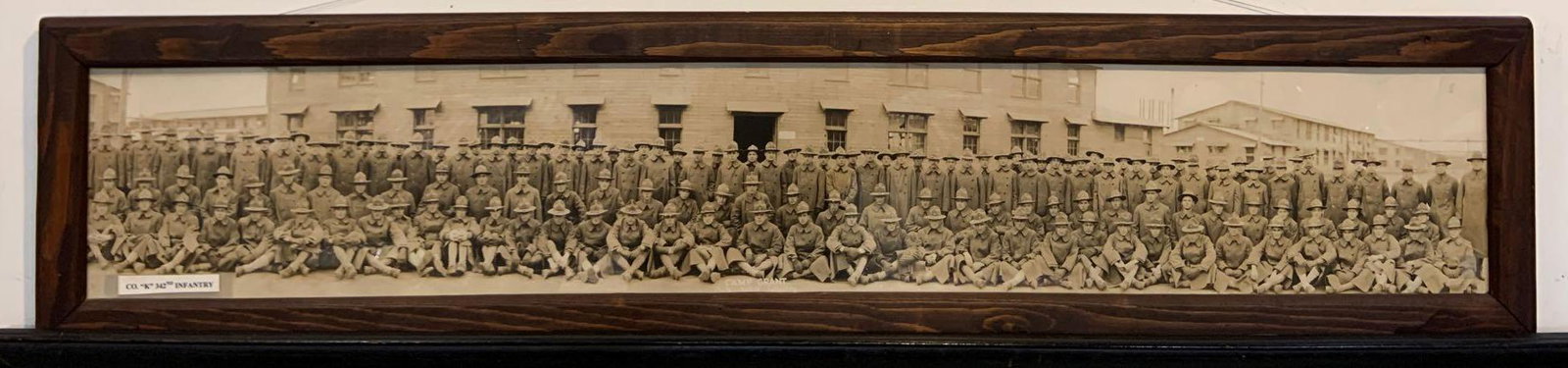 WW1 Camp Grant 342nd infantry yard long photograph: Company K, Rockford Illinois, 47 x 9 1/2 inches
