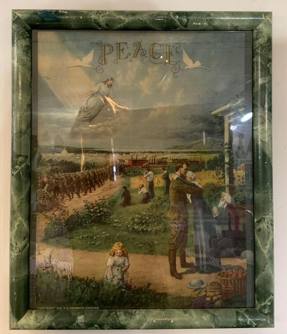 WW1 US ÒpeaceÓ framed print: 1918, 14 1/2 x 17 1/2 inches