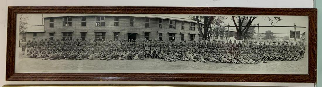 WW1 Camp Grant 344th infantry yard long photograph: Rockford Illinois, 1918, 40 1/2 x 9 3/4 inches