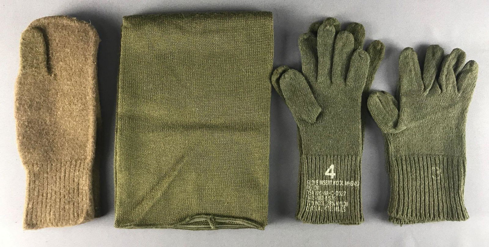 7 piece group WW2 Era Scarf, Trigger Finger Mittens, (1 of 5)
