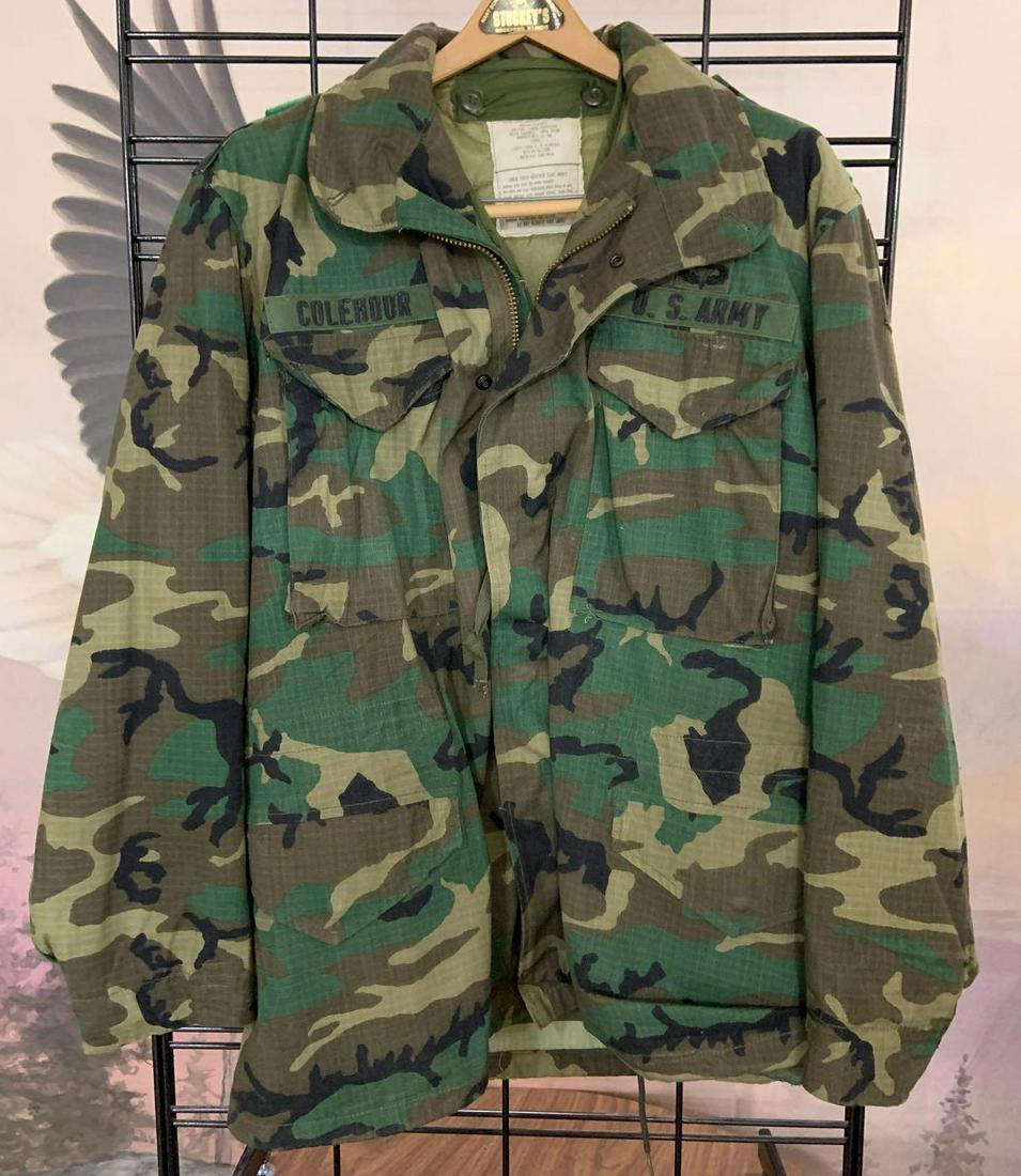 US Army airborne Captains camouflage cold weather coat (1 of 7)