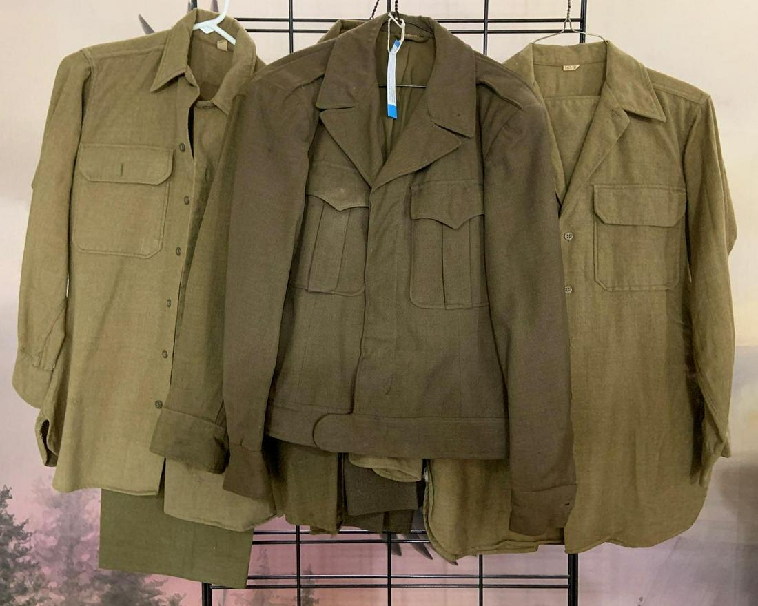 Group of 4 WW2 US Army shirts and tunic (1 of 5)