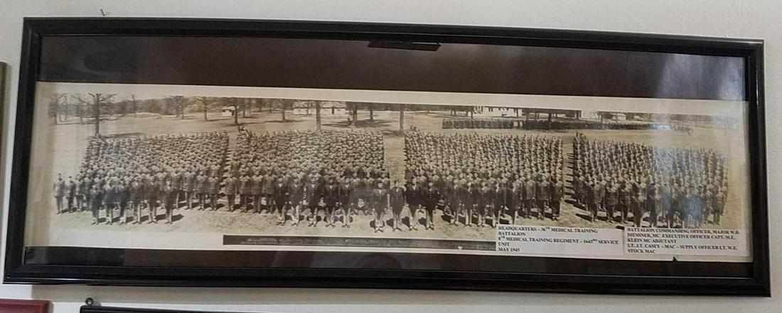 WW2 1943 36th, 8th & 1643rd Camp Grant Panoramic Photo. (1 of 3)