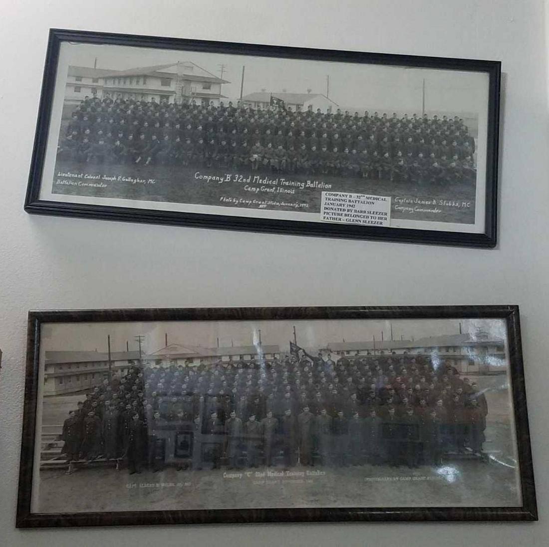 Group of 2 Framed Camp Grant WWII Era Panoramic Photos. (1 of 3)