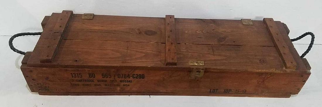 Wood 2 Cartridge 90mm Ammo Box. (1 of 3)