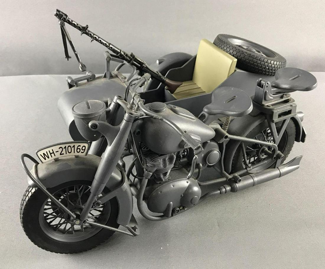 WW2 German Model Motorcycle with Side Cart (1 of 5)