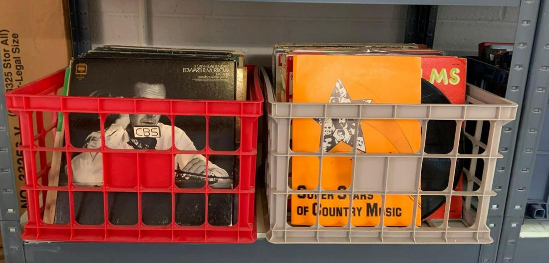 Group of 2 crates of vinyl records (1 of 6)
