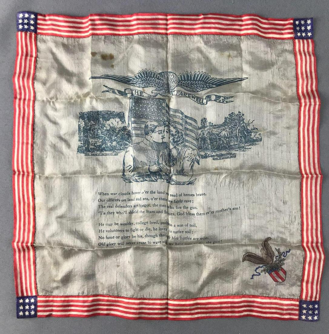 Antique WW1 Patriotic Silk Handkerchief (1 of 4)