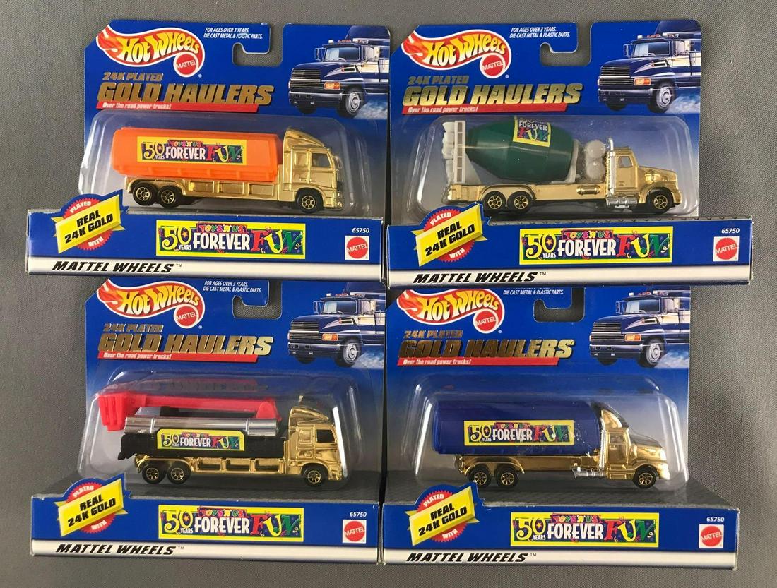 Group Of 4 Hot Wheels Toys R Us 24k Plated Gold Haulers