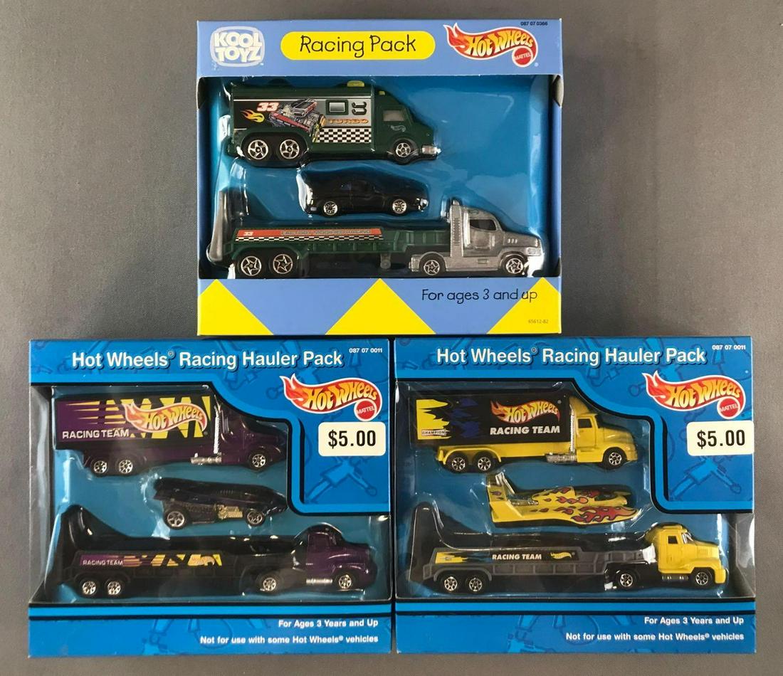 Group of 3 Hot Wheels Haulers die-cast vehicle sets in: New in original packaging. Some shelf wear