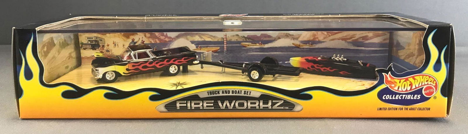 Hot Wheels Collectibles Cool Classics Series 1 Fire: 1:64 scale, new in original packaging. 59 Chevy El Camino and Crackerbox Racer. Some shelf wear