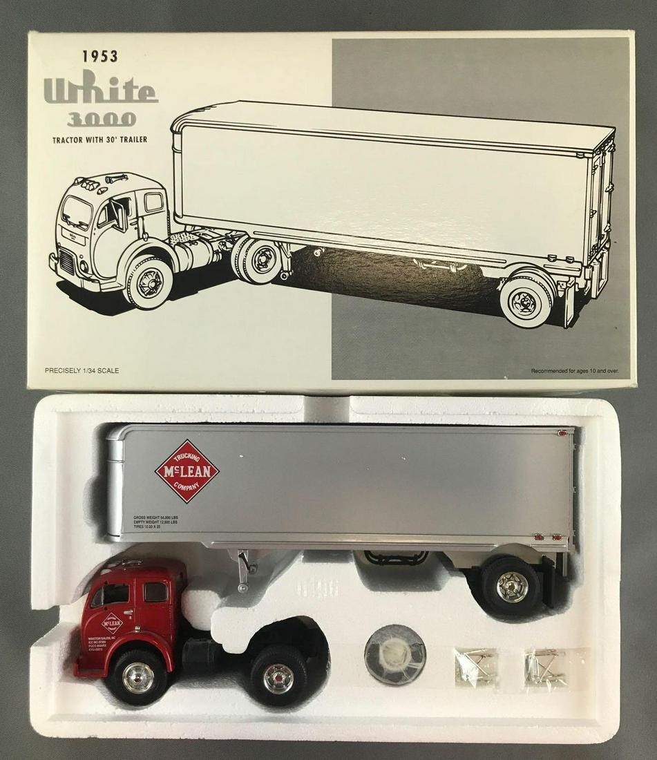 First Gear McLean Trucking Company die-cast: 1:34 scale 1953 White 3000 Tractor with 30 ft trailer