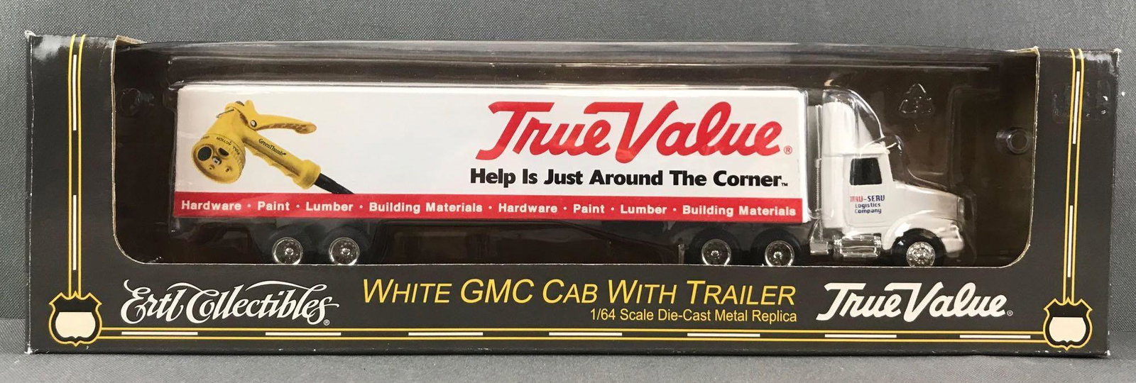 Ertl Collectibles True Value die-cast Tractor Trailer: 1:64 scale White GMC Cab with trailer
