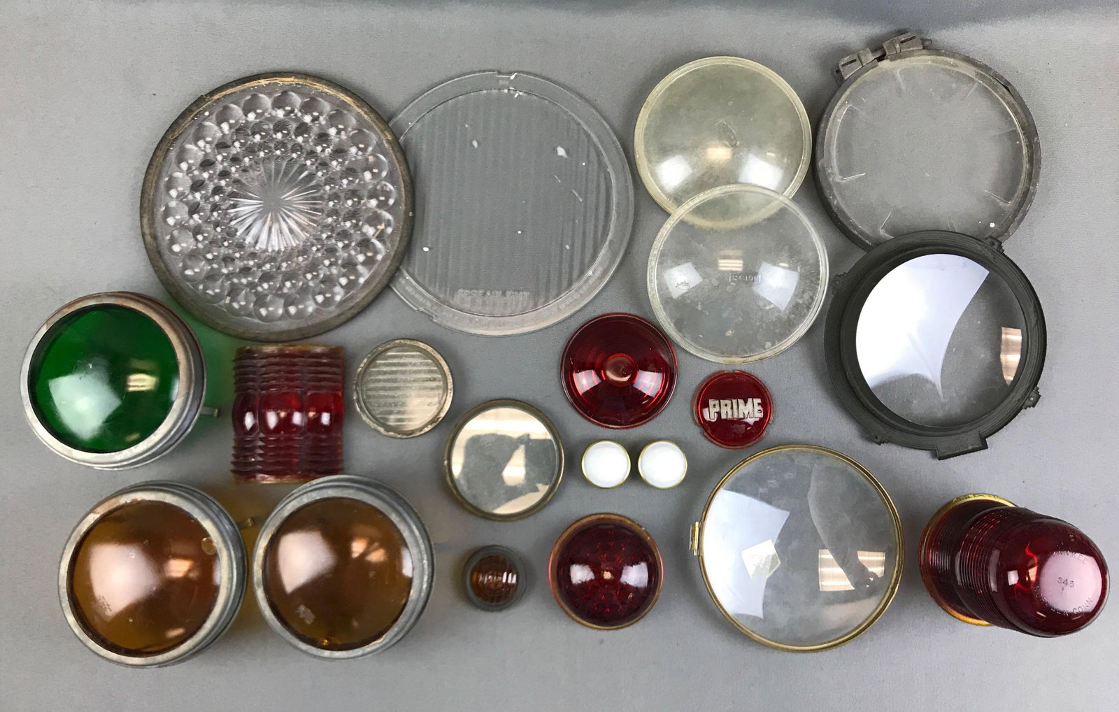 Group of Vintage Glass Light Covers: Largest has a 8 3/4 inch diameter