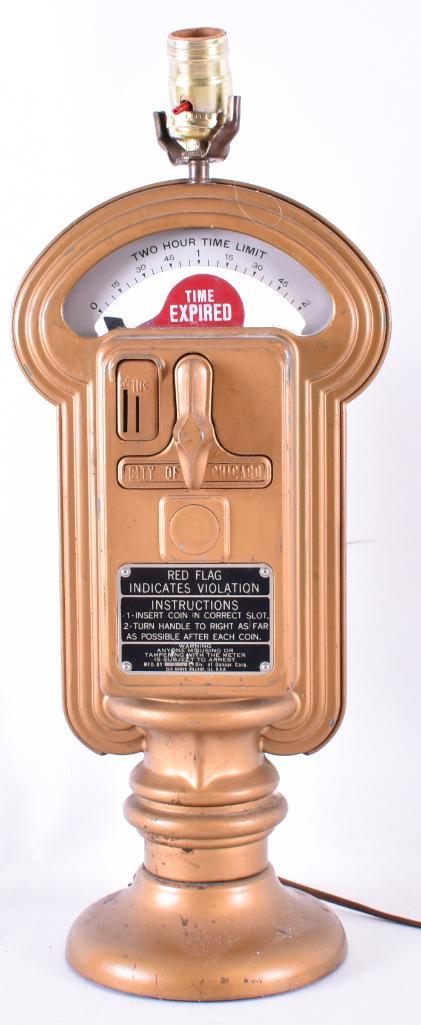 Vintage "Duncan Industries" Parking Meter Lamp: 8 x 6 x 20 inches; untested