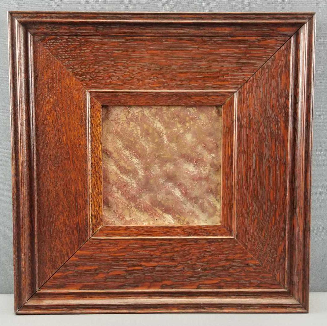 Framed "American Encaustic" Tile: This attractively framed 14 x 14 inch "American Encaustic" tile features subtle shades of mauve and ivory