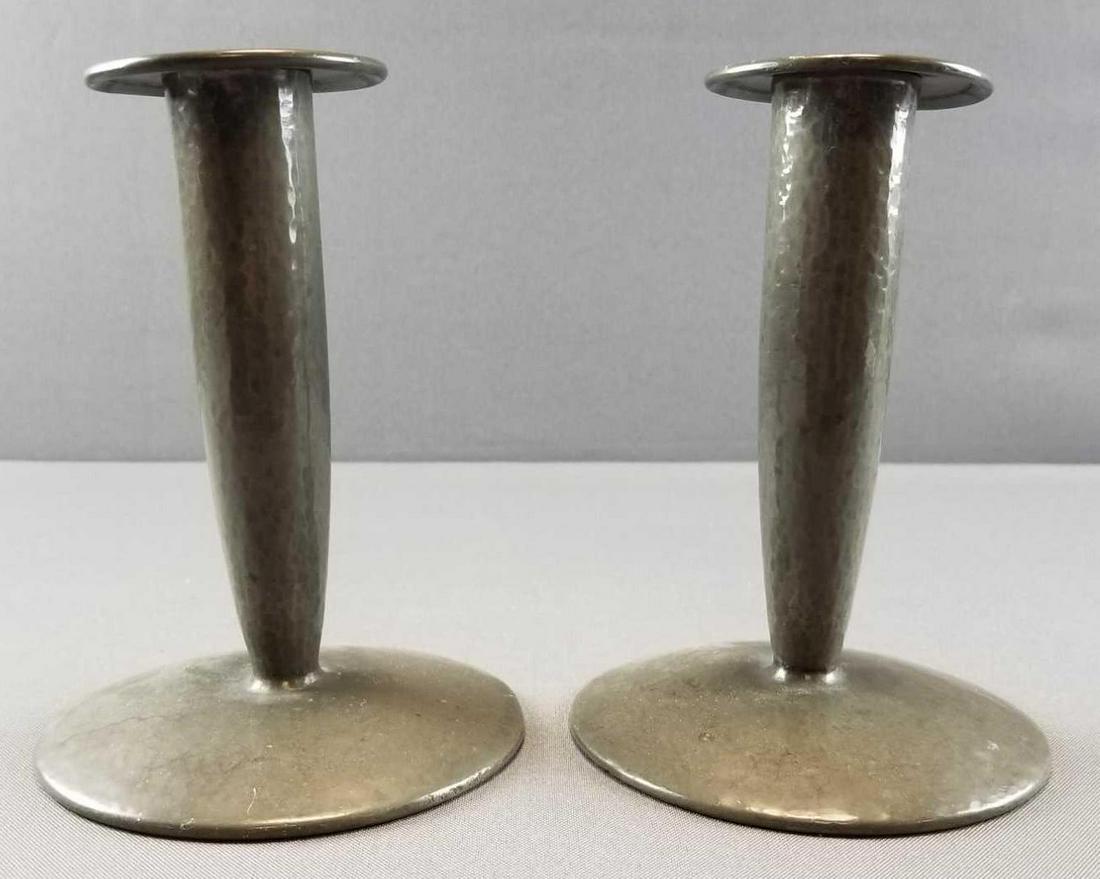Archibald Knox Liberty Co. Tudric Hammered Pewter: 6 1/2inches tall. Basesaremarked "TUDRIC" and "0871"; some wear