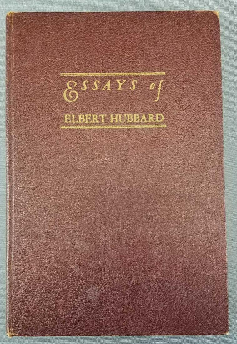 Vintage Essays of Elbert Hubbard Hardcover Book: 8 x 11 3/4 inches. Binding is loose. Some wear. Undated