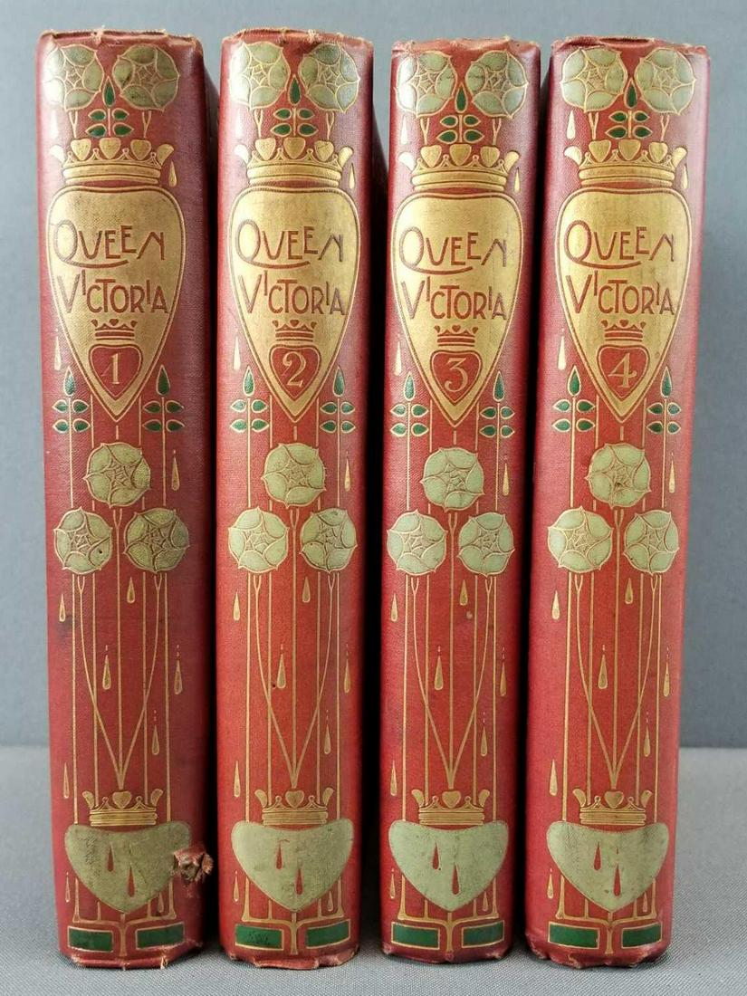Antique (1901) 4-volume Set "Queen Victoria": Published by Gresham Publishing company, 1901. By Thomas Archer Amelia Hutchison Stirling
