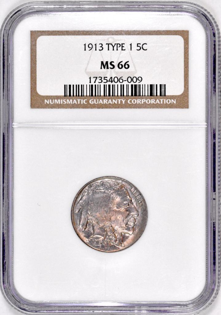 1913 P Ty.1 Buffalo Nickel (NGC) MS66 (1 of 2)