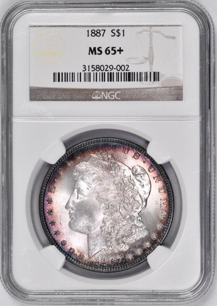 1887 P Morgan Silver Dollar (NGC) MS65+ (1 of 2)