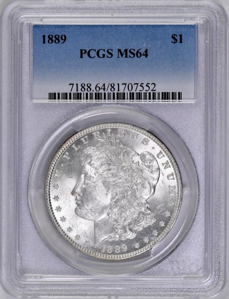1889 P Morgan Silver Dollar (PCGS) MS64 (1 of 2)