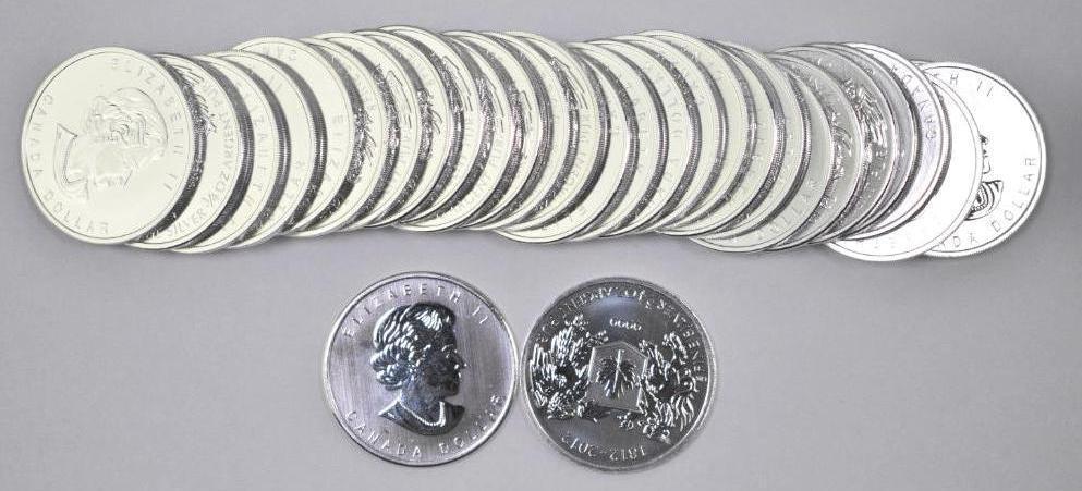 Roll of (30) 2012 Canada Silver War of 1812 3/4oz. .999 (1 of 1)