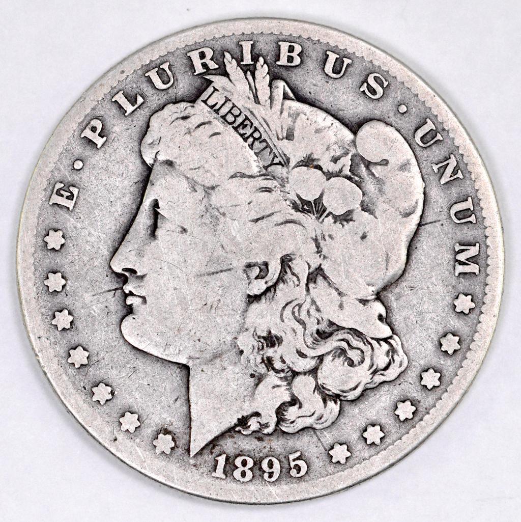 1895 S Morgan Silver Dollar: G+/VG