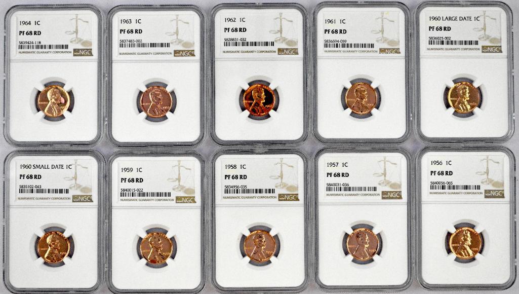 Group of (10) Lincoln  Wheat & Memorial Cents 1956-1964 (1 of 2)