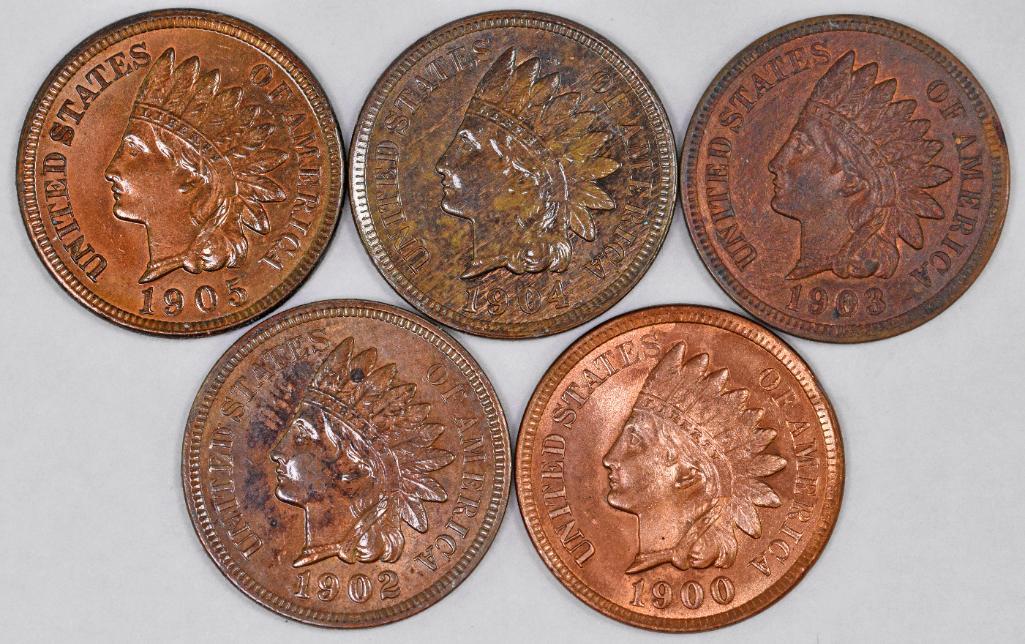 Group of (5) Indian Head Cents (1 of 2)