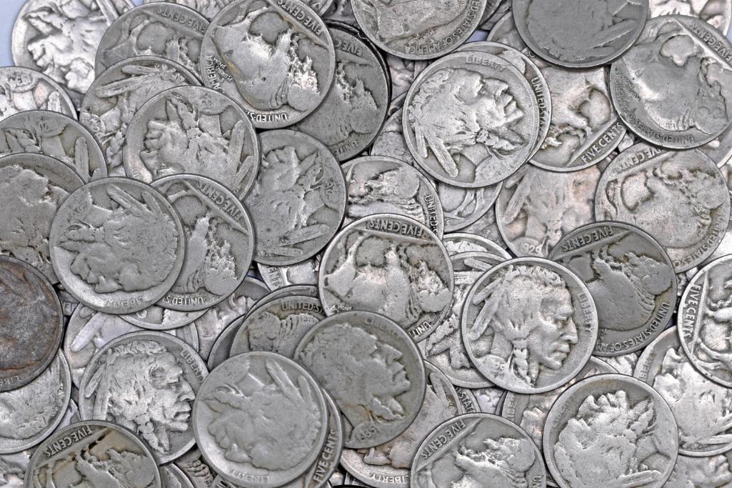 Group of (100) Partial Date Buffalo Nickels (1 of 1)