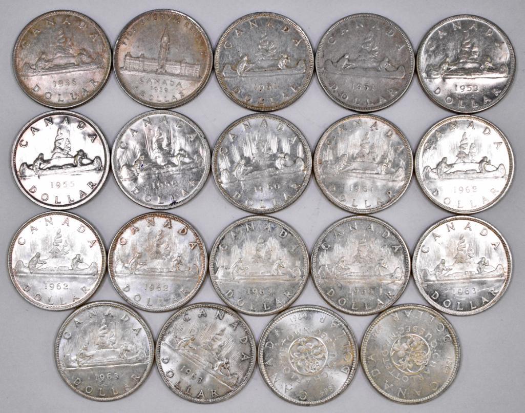 Group of (19) Canada Silver Dollars (1 of 2)