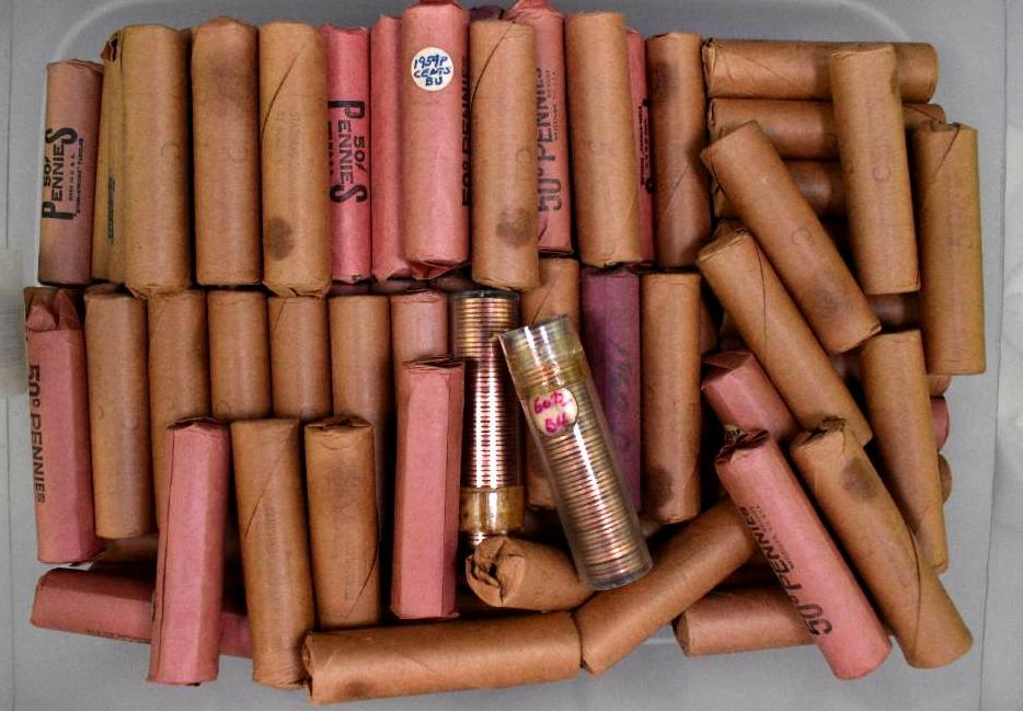 Group of (115) BU Rolls of (50) Lincoln Memorial Cents (1 of 1)