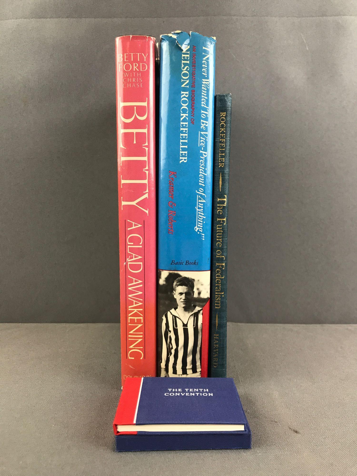 Group of 5 Presidential Signed Books: 1.Gerald Ford signed limited edition miniature book The Tenth Convention