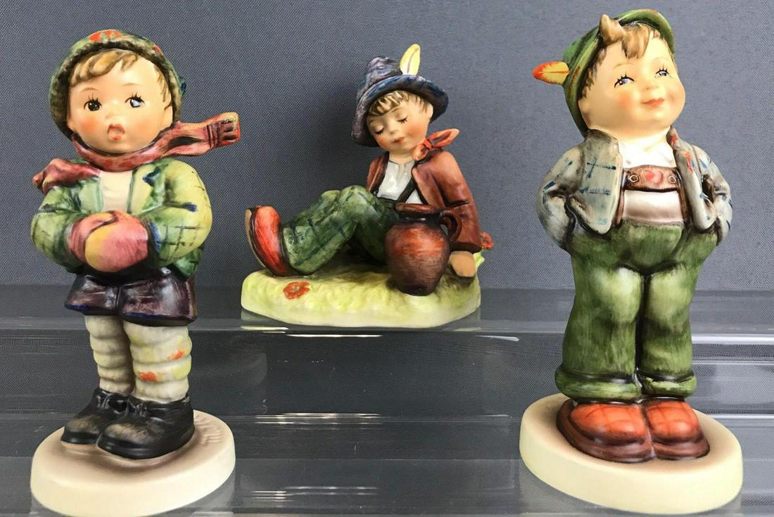 Group of 3 Goebel M.I. Hummel Club Exclusive Figurines: Very good condition. Largest is 5.75 inches