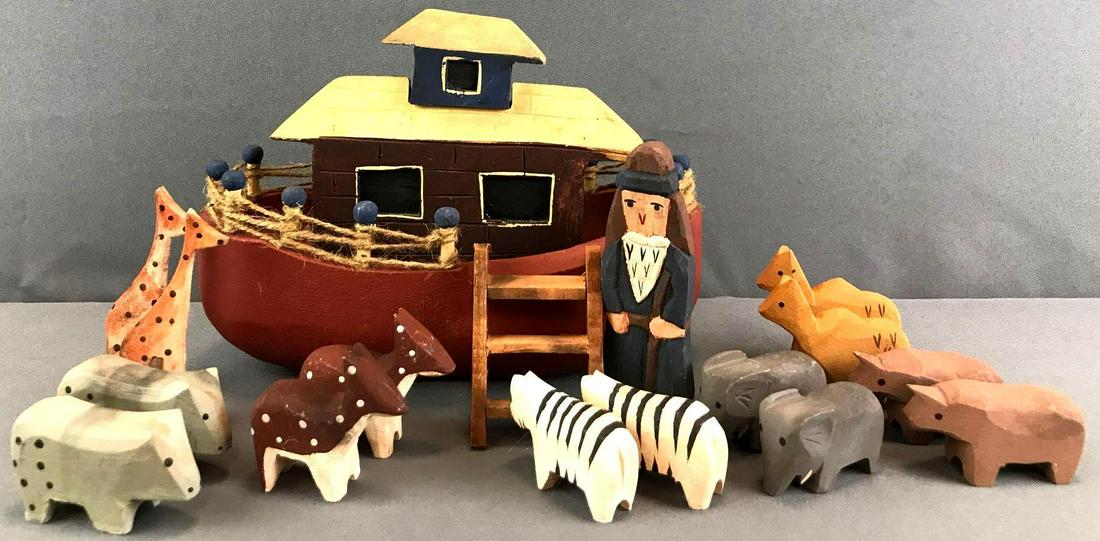 18 piece rustic wooden Noahs Ark set (1 of 8)