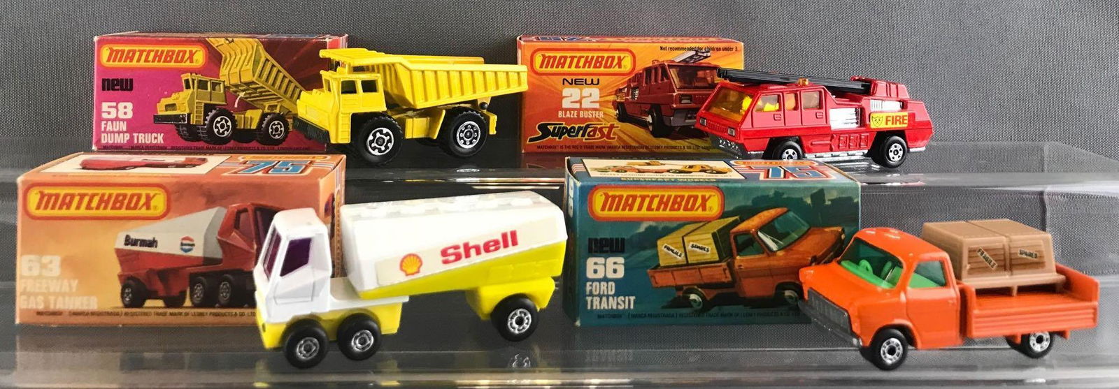 Group of 4 Matchbox Superfast die-cast vehicles with (1 of 9)