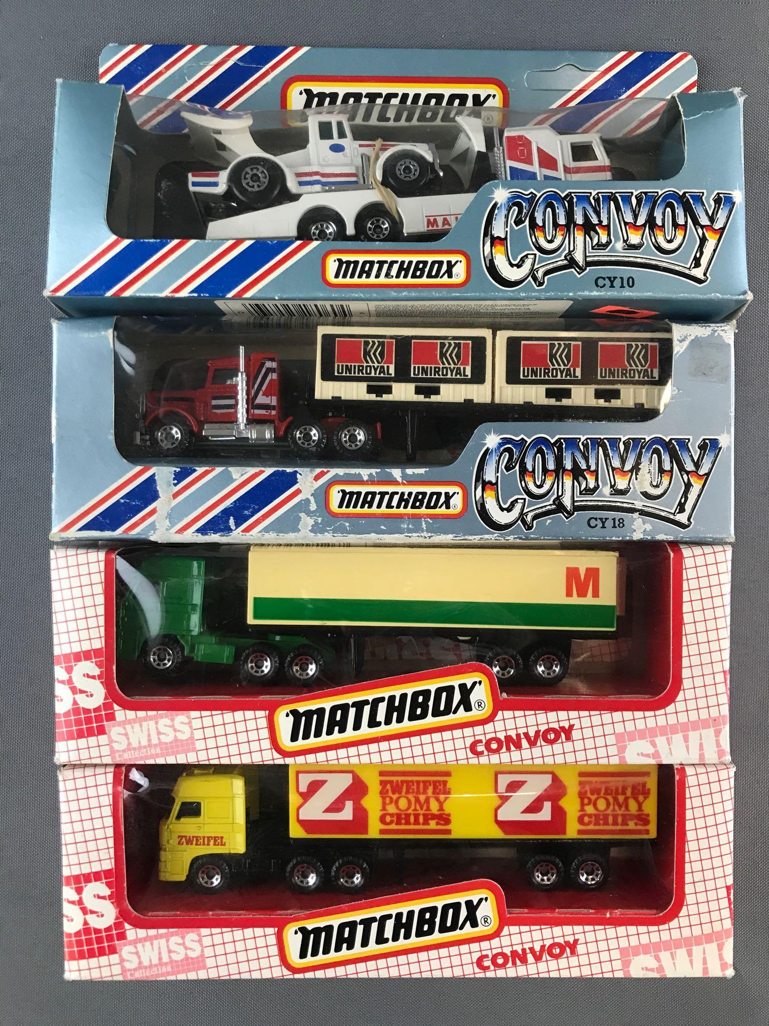 Group of 4 Matchbox Convoy die-cast tractor-trailers in (1 of 4)