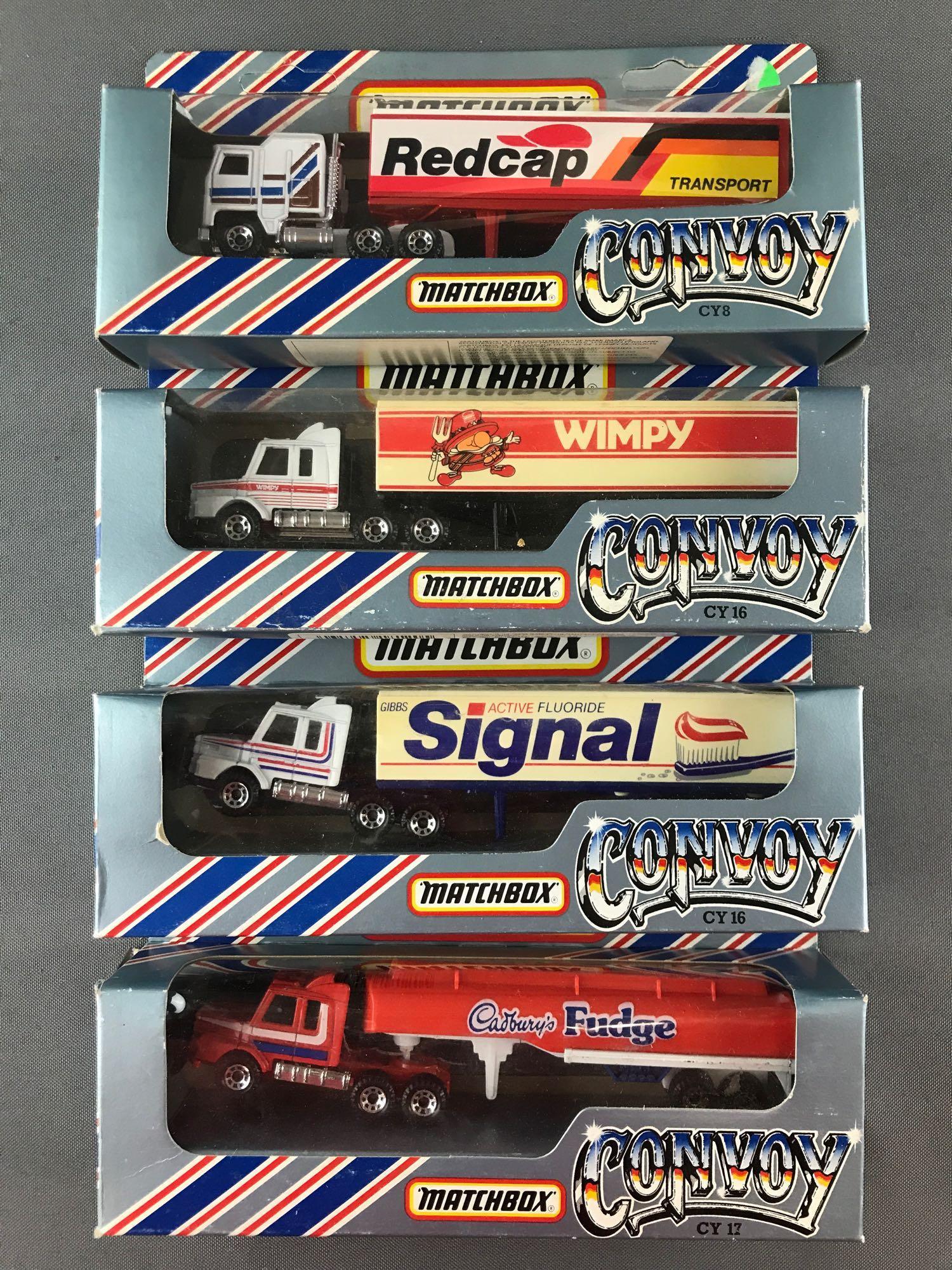 Group of 4 Matchbox Convoy die-cast tractor-trailers in (1 of 7)