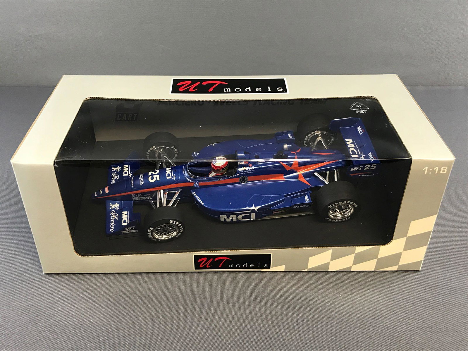 UT Limited Arciero-Wells Racing Team die-cast vehicle: 1:18 scale Formula One car, driver Max Papis. Like new condition.