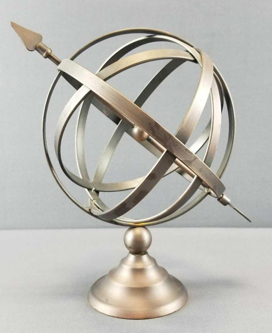 Decorative copper-look armillary sphere: 11 inches tall