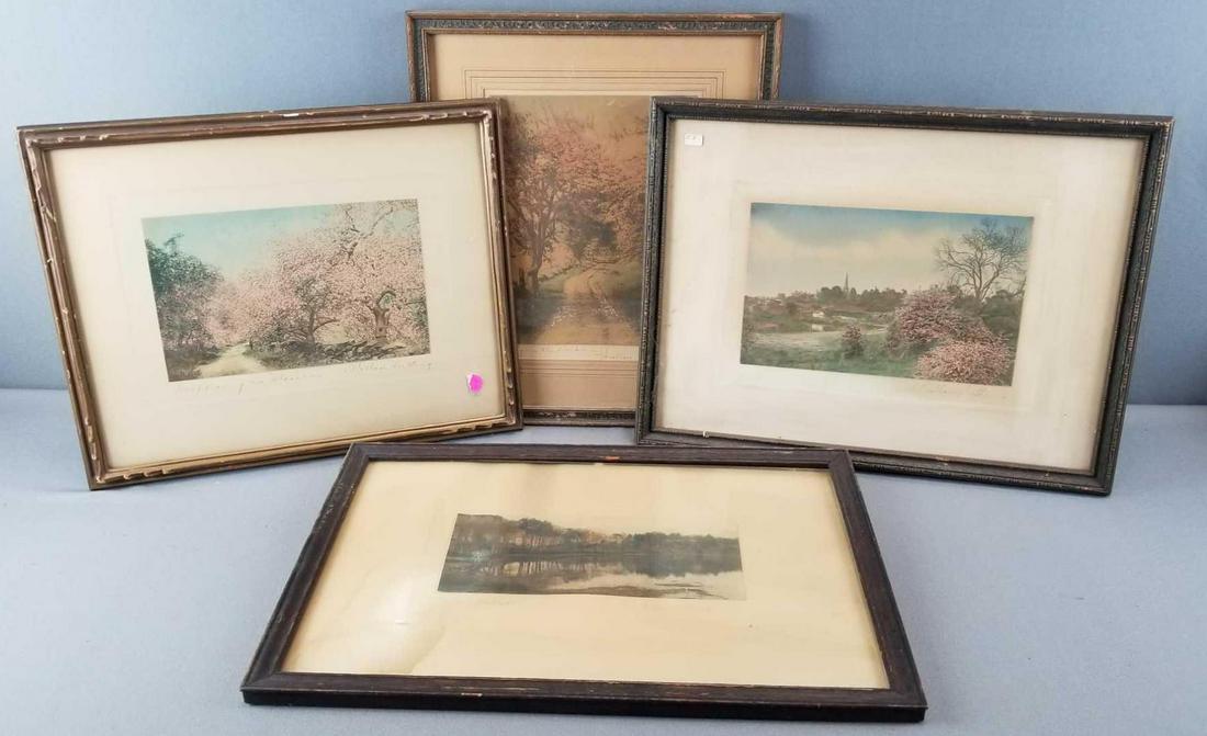 Group of 4 vintage Wallace Nutting prints: Largest is 13.25 x 15