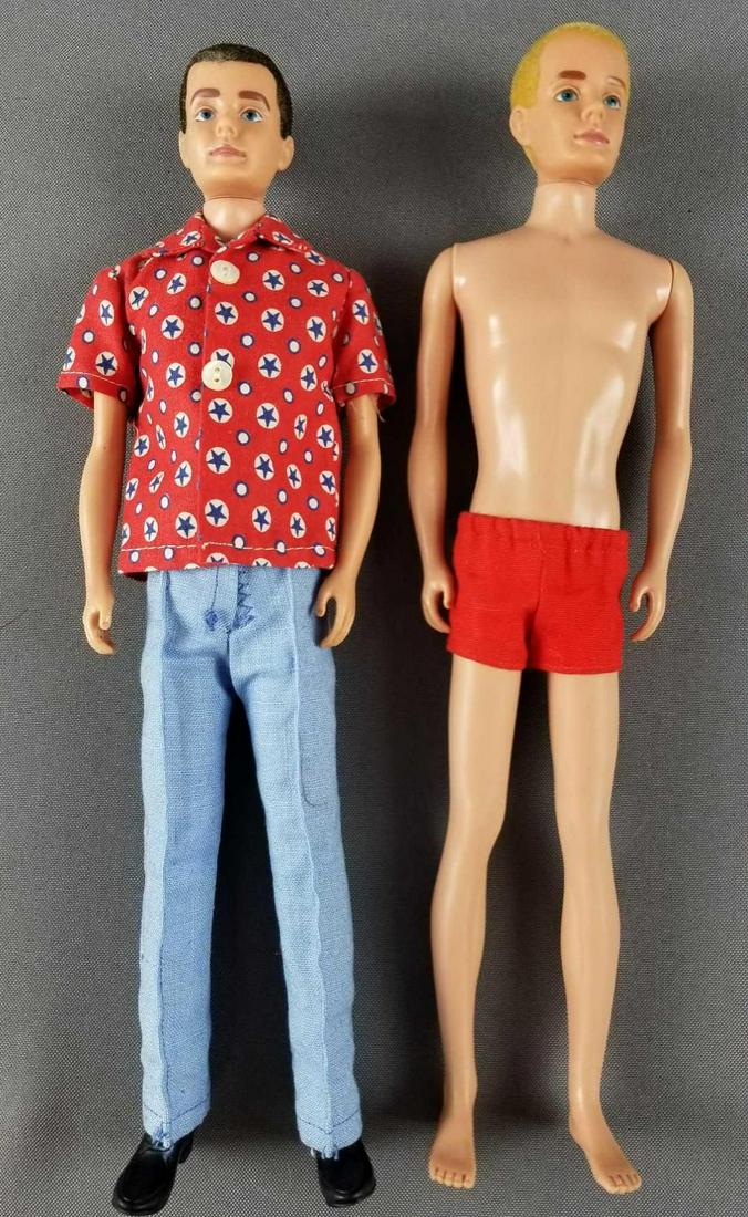 2 vintage Ken dolls: 1960, both have some hair loss.