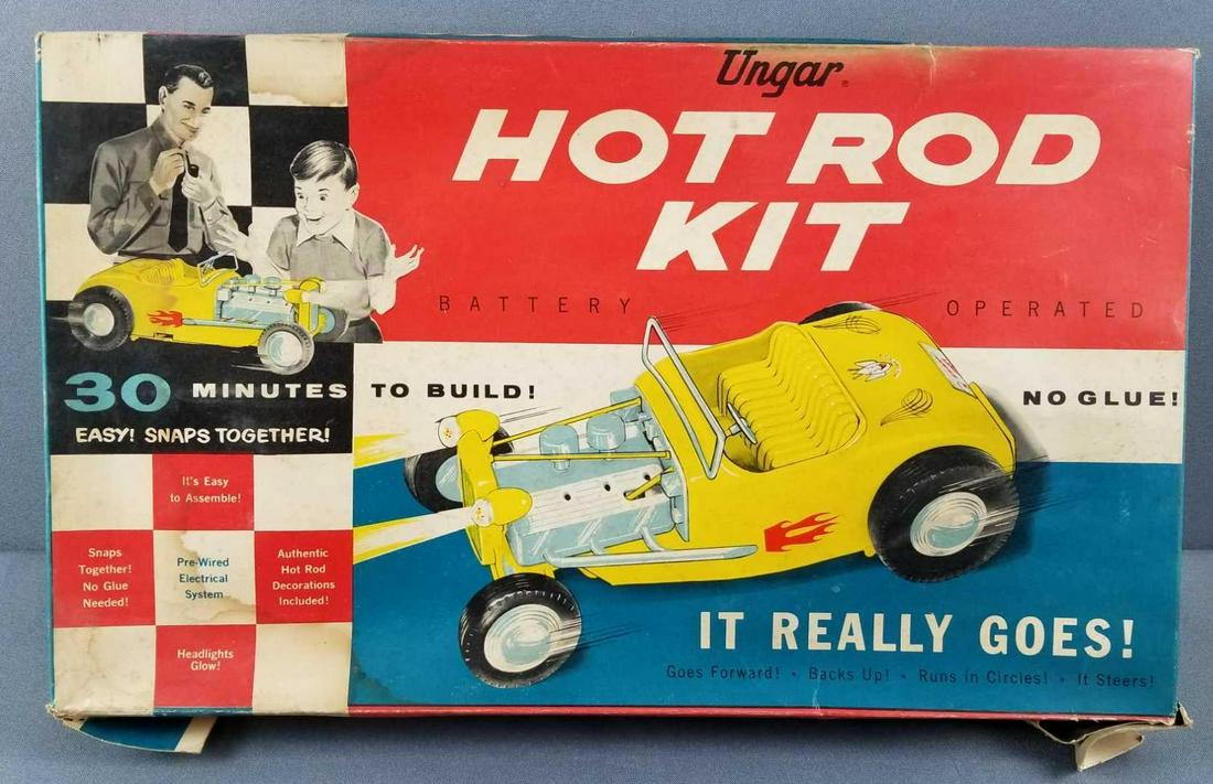 Vintage Ungar Hot Rod kit: Unknown completion. Box has water damage. Measures 19 x 11.5 inches
